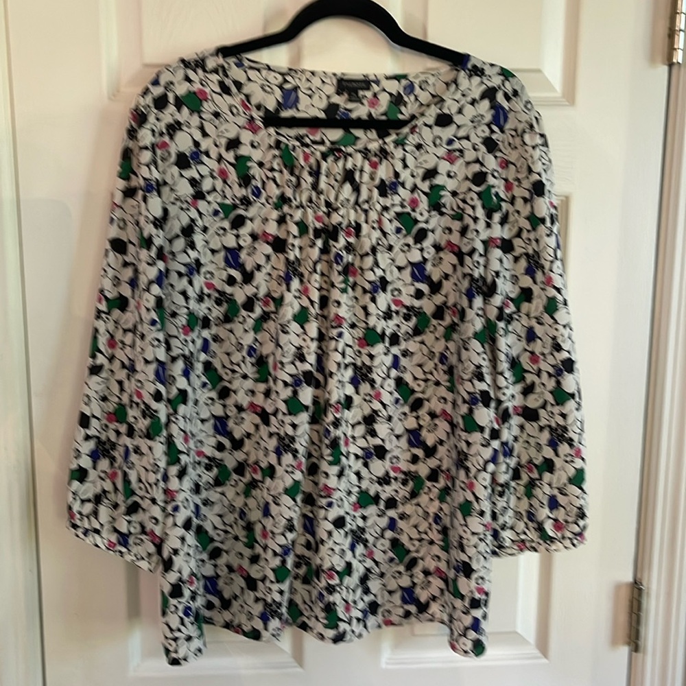Talbots Floral Top w/ Beautiful Puffed Sleeves